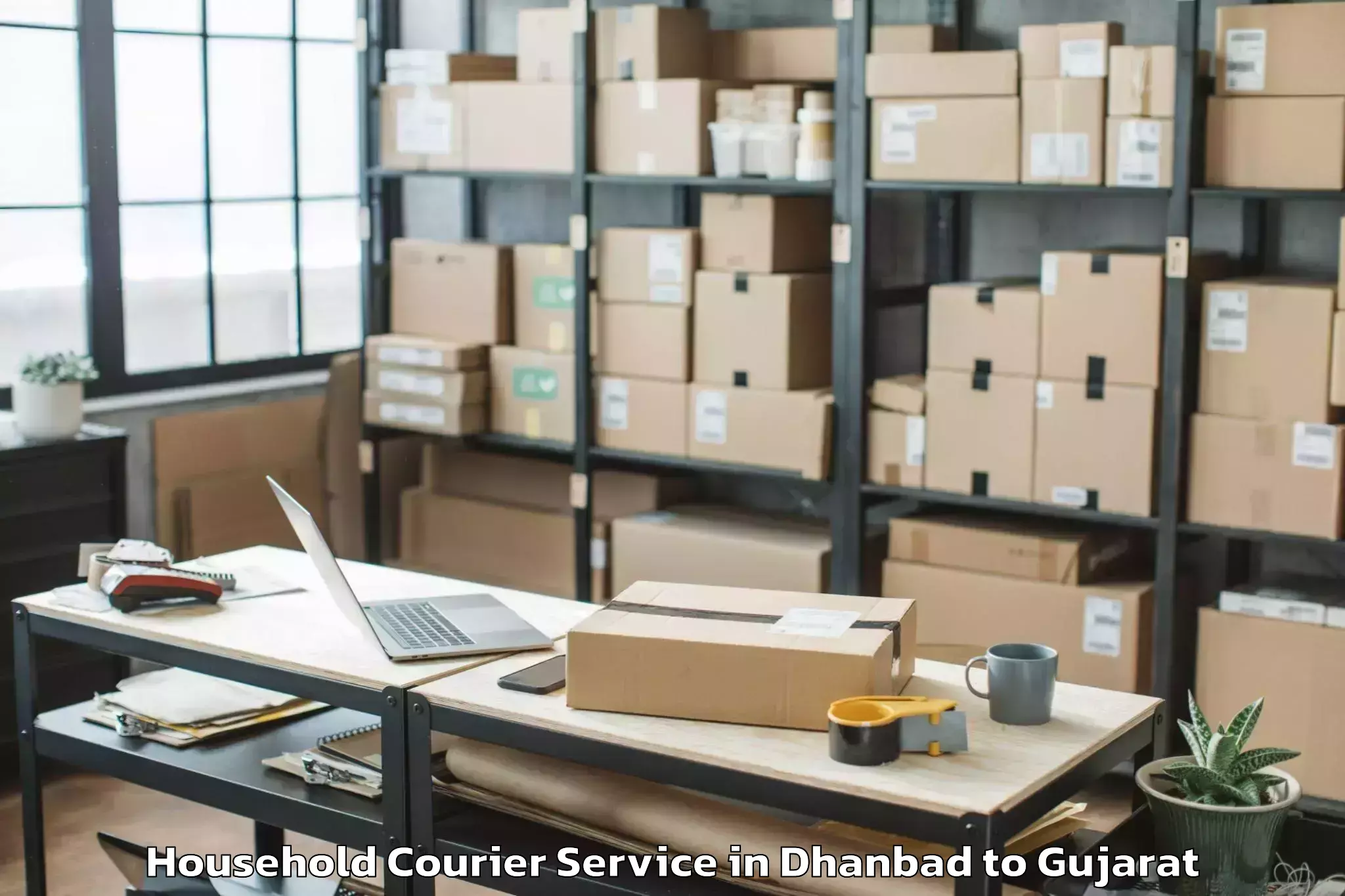 Reliable Dhanbad to Kundla Household Courier